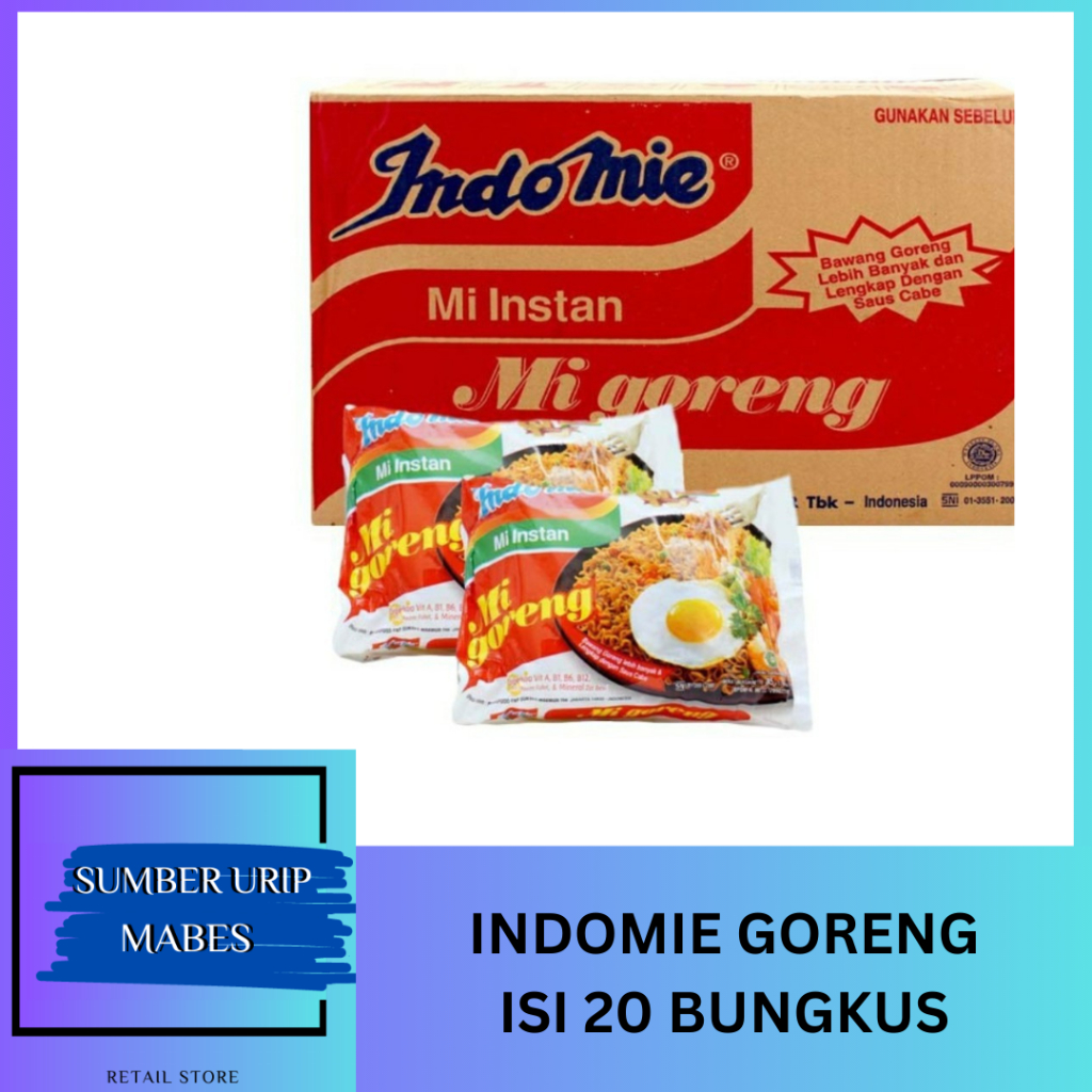 

INDOMIE MIE INSTANT GORENG | 78 GR | ISI 20 BUNGKUS