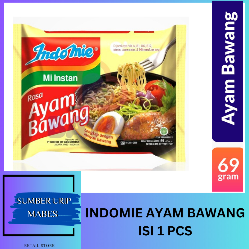 

INDOMIE MIE INSTANT RASA AYAM BAWANG | 69 GR | ISI 1 PCS