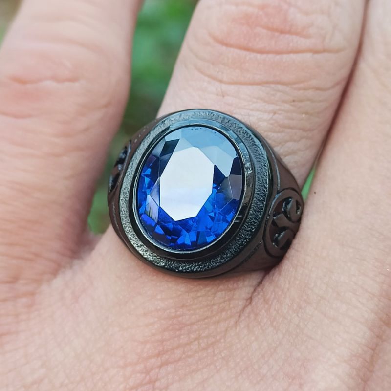 Cincin batu king safir cutting natural