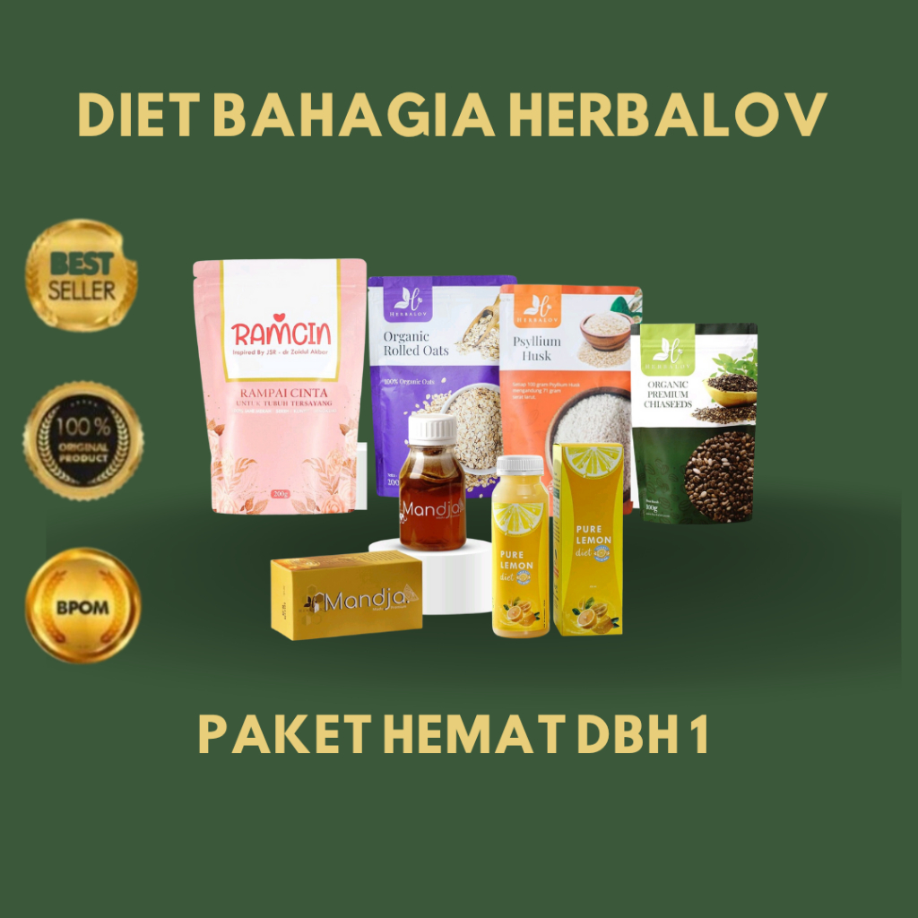 

PAKET HEMAT DBH By Herbalov - Diet Bahagia Herbalov / Suplemen Diet / Makanan Minuman Pendamping Diet Alami - Herbal