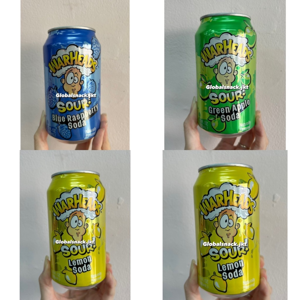 

[CAN] WARHEADS SOUR LEMON SODA / GREEN APPLE SODA / BLUE RASPBERRY / BLACK CHERRY