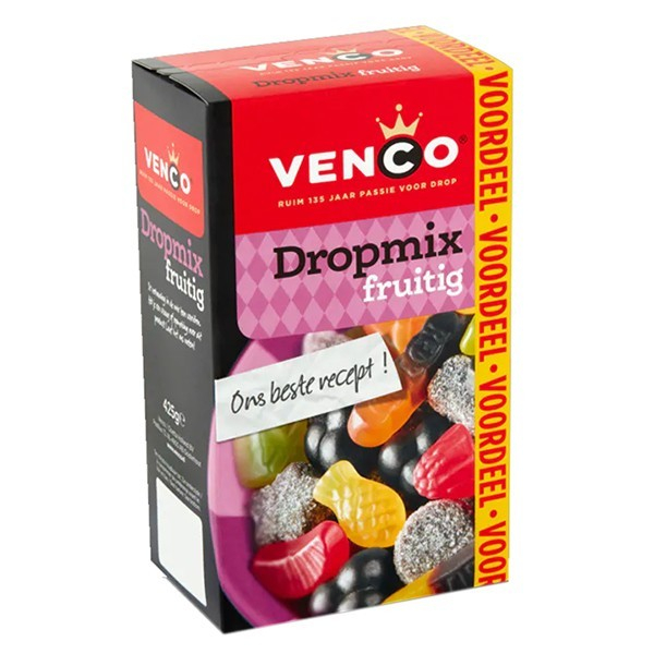 

Venco Dropmix Fruitig Fruity Licorice Mix 425 Gram