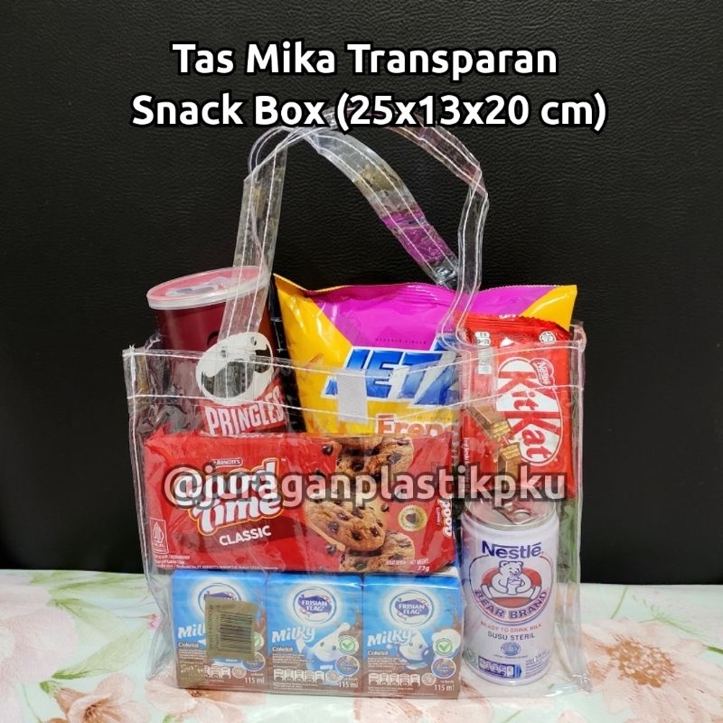 

Tas Mika Transparan Snack Box 25x13x20 | Goodie Bag Hampers Bening Lunch Box Dus Brownies Snack Ultah Souvenir Bingkisan Ulang Tahun Lebaran