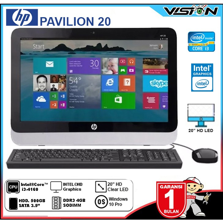 PC ALL IN ONE HP Pavilion 20 Core i3-4160T | Radeon R5 | 4GB/500GB | 20" FHD