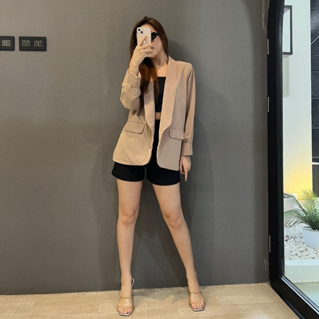 LINDY Alina Blazer - Outer Padded Blazer Wanita Outfit Kerja Kantor Formal Casual Hijab Friendly