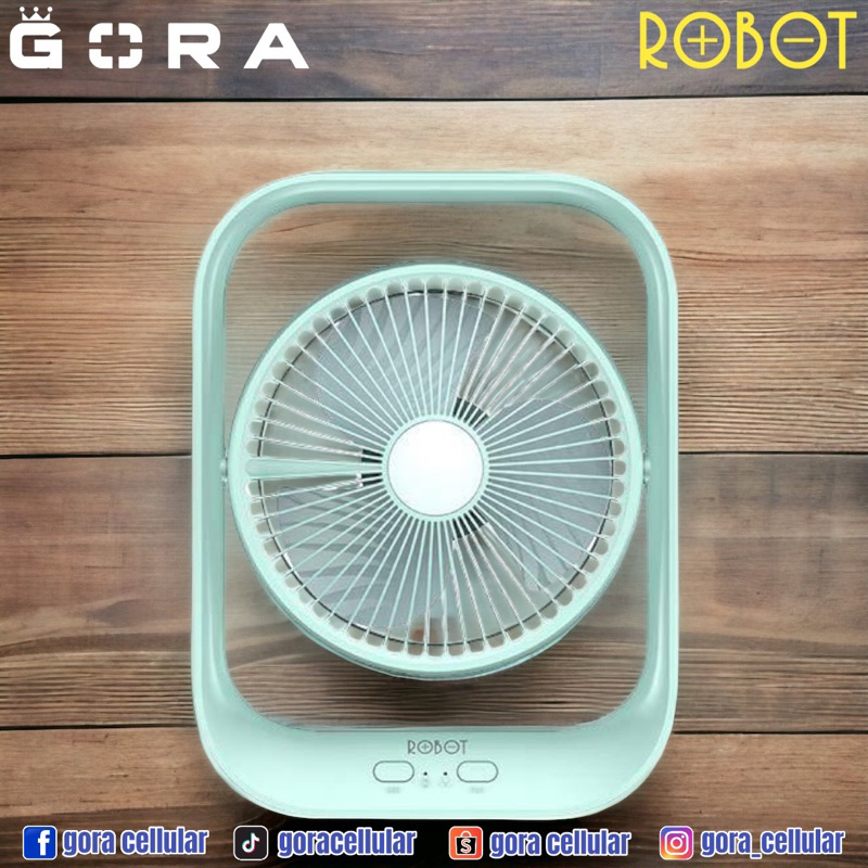 Kipas Angin Portable USB Rechargeable LED Illuminated ROBOT RT-BF13