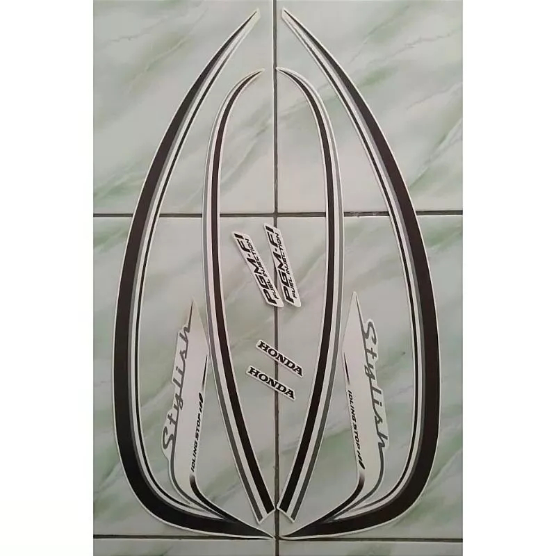 stiker striping honda scoopy stylish 2015 2016 cream lis body original