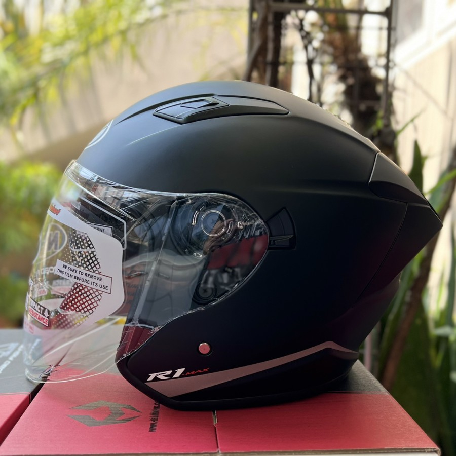 HELM NHK R1 Max Solid Black Doff HALF FACE