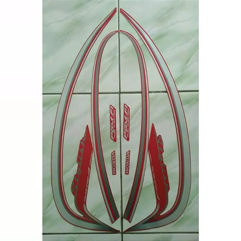 stiker striping honda scoopy stylish 2015 2016 merah lis body standar original