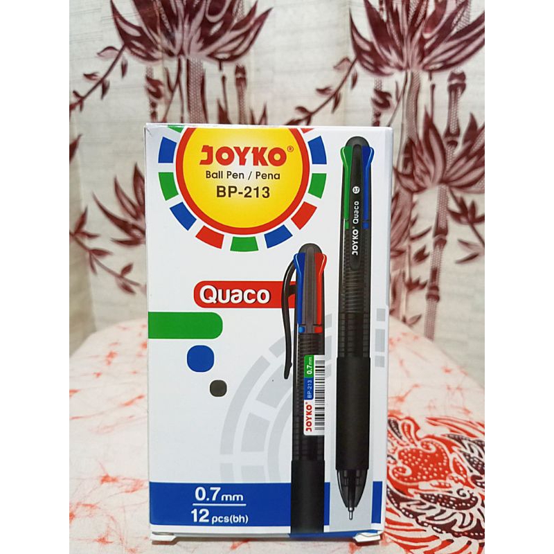 

Ball Pen Pulpen Pena Joyko BP-213 Quaco 0.7 mm 4 Warna Colors