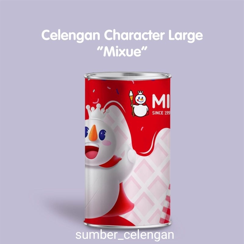 Celengan tabungan gambar target jumbo karakter (mixue)