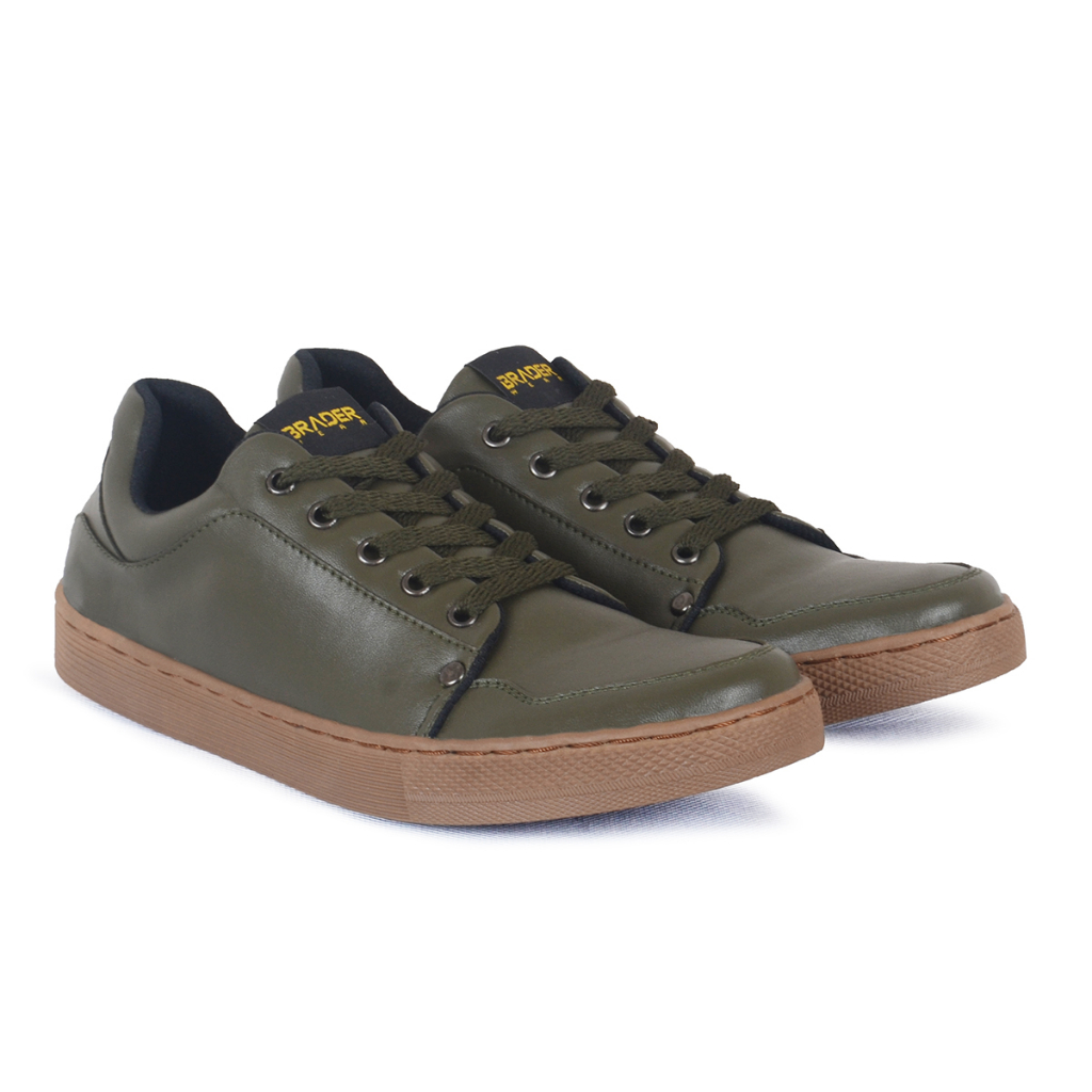 Braderwear Sagasta Army Gum Sepatu Sneaker Pria Warna Hijau Army