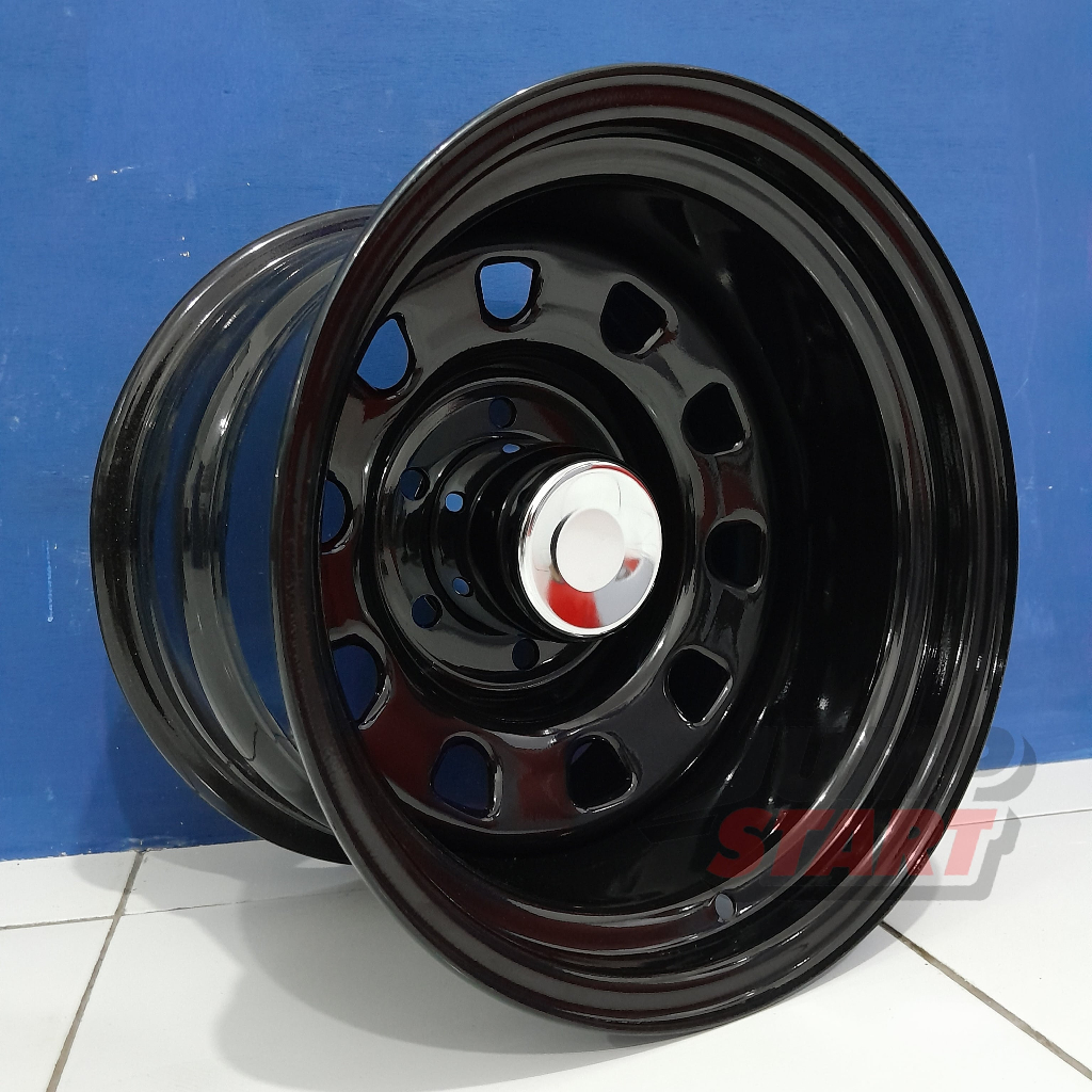 Pelek mobil ring15 lebar 10 lobang baut 6 Triton Panther Ford Everest Hilux velg mobil Hsr Mokupo r1