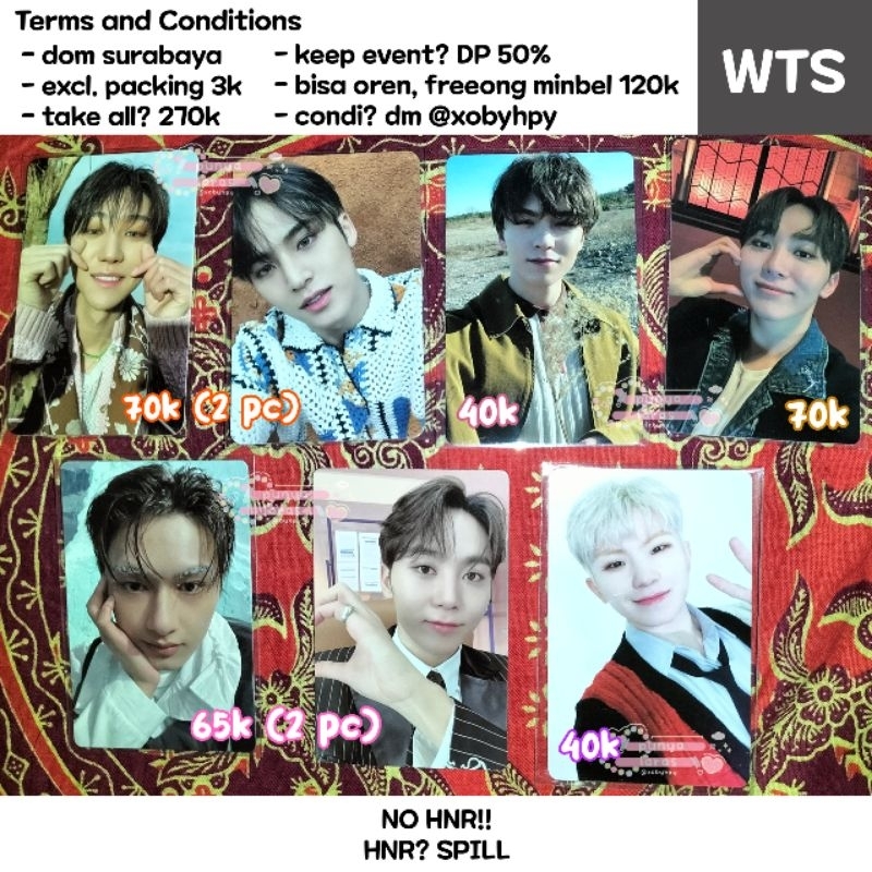 [clearance sale] photocard pc poca the8 vernon woozi jun ray fts face the sun sector17 s17 album pob