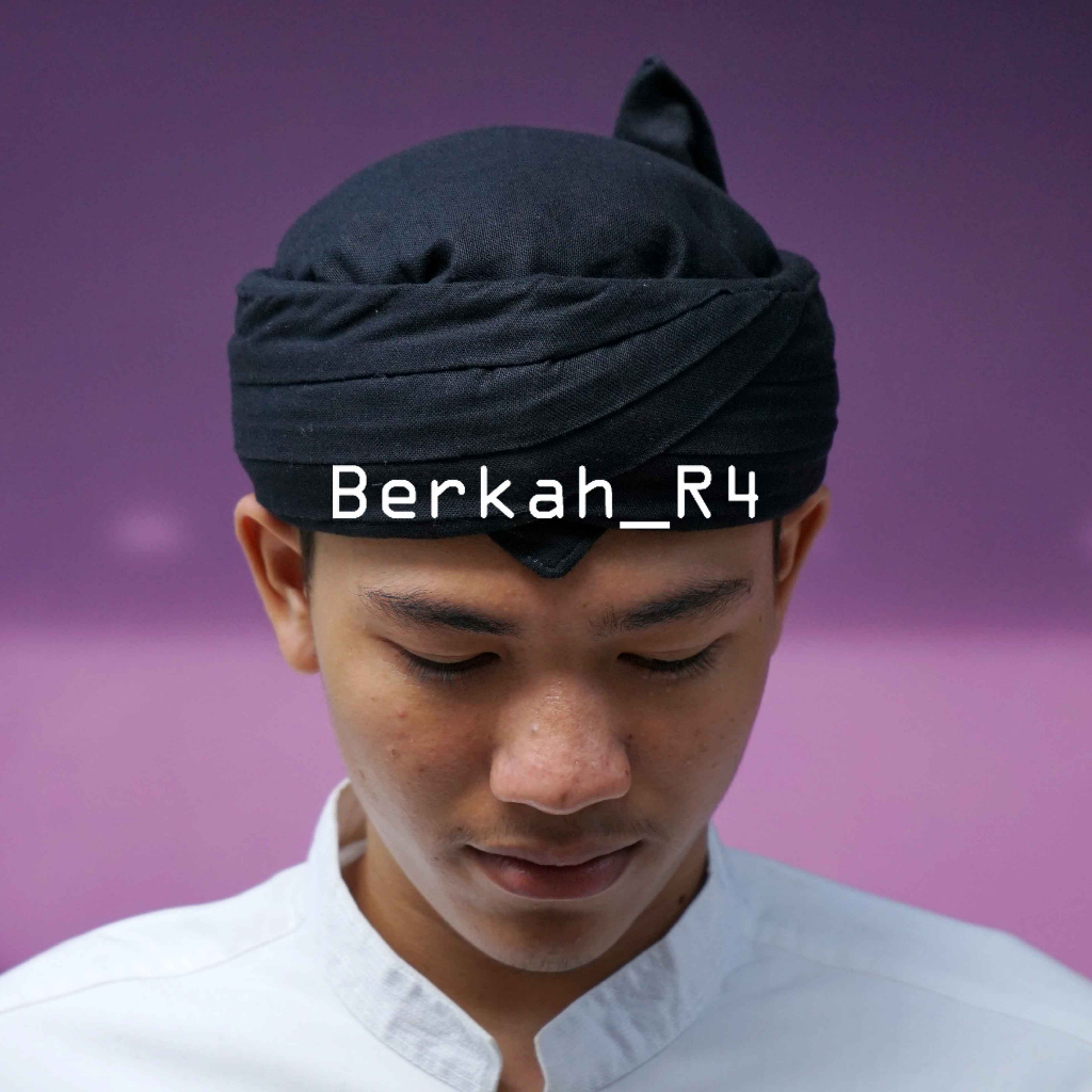 Blangkon Iket Bendo Udeng Topi Tradisional Khas adat Sunda Candra Sumirat Jaya Prakosa Hitam