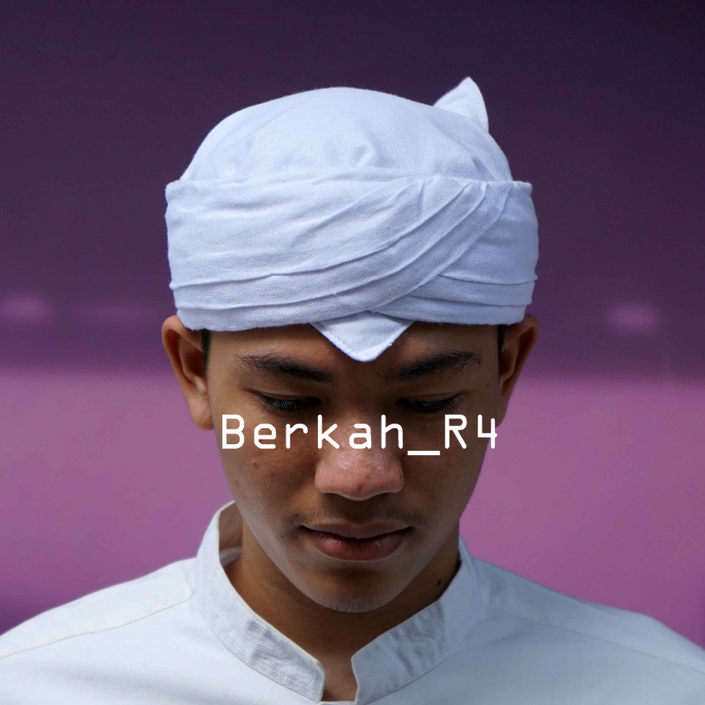 Blangkon Iket Bendo Udeng Topi Tradisional Khas adat Sunda Candra Sumirat Jaya Prakosa Putih