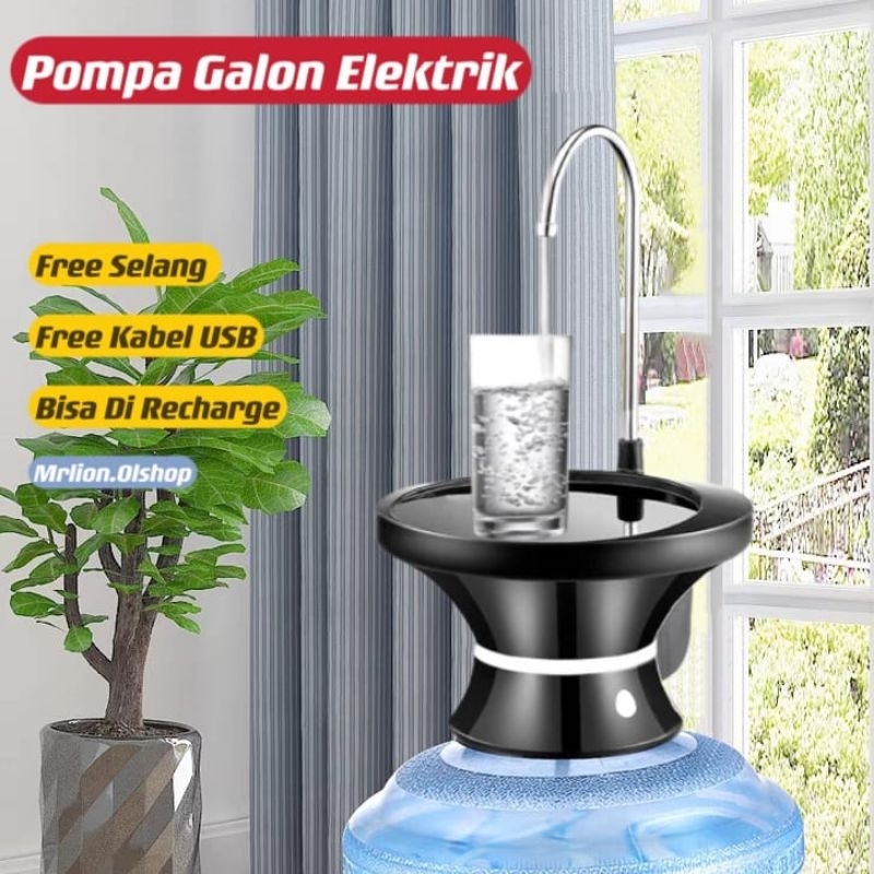 Pompa Galon Air Elektronik / Water Dispenser Electric Pump Free Kabel USB + Selang Silikon⭐ Mrlion ⭐