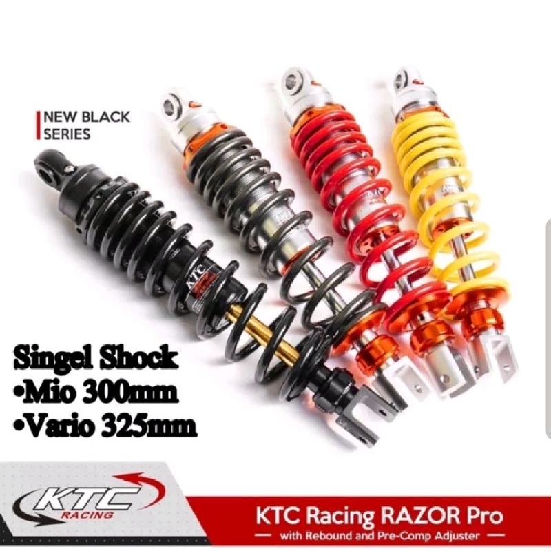 Shockbreaker KTC Racing PRO RAZOR Klik Non Tabung Single Matic 300Mm 325Mm Rebound Adjustable Origin