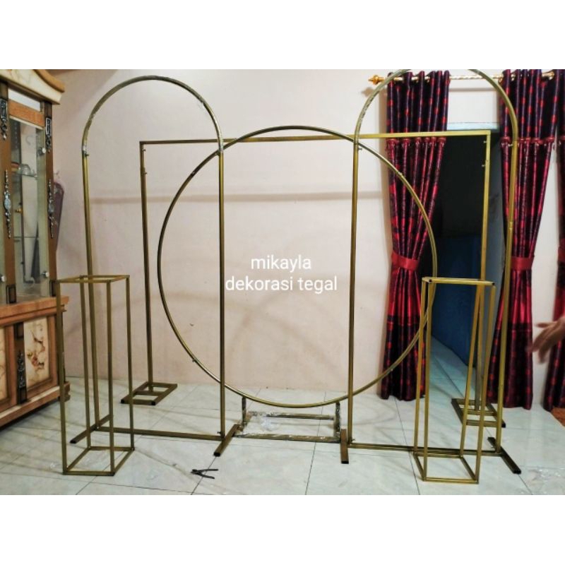 PAKET TIANG GAWANG 3x3m adjust Standing Oval Lingkaran Dekorasi standing flower kotak Standing BACKD
