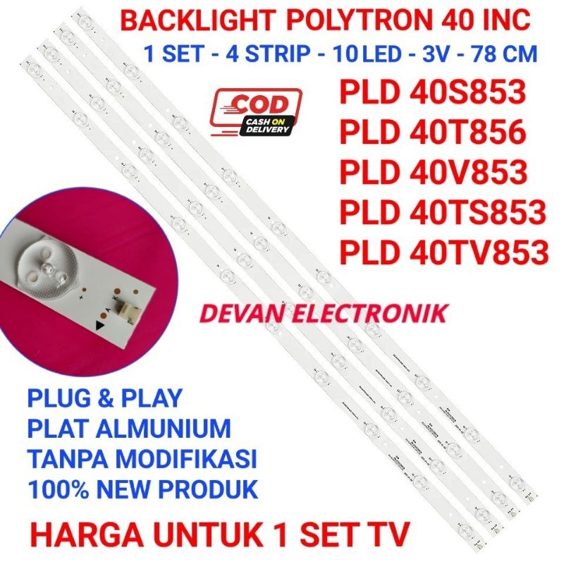 BACKLIGHT TV POLYTRON 40 INC PLD 40S853 40T856 40V853 40TS853 40TV853 LAMPU BL 10K 3V PLD-40S853 PLD