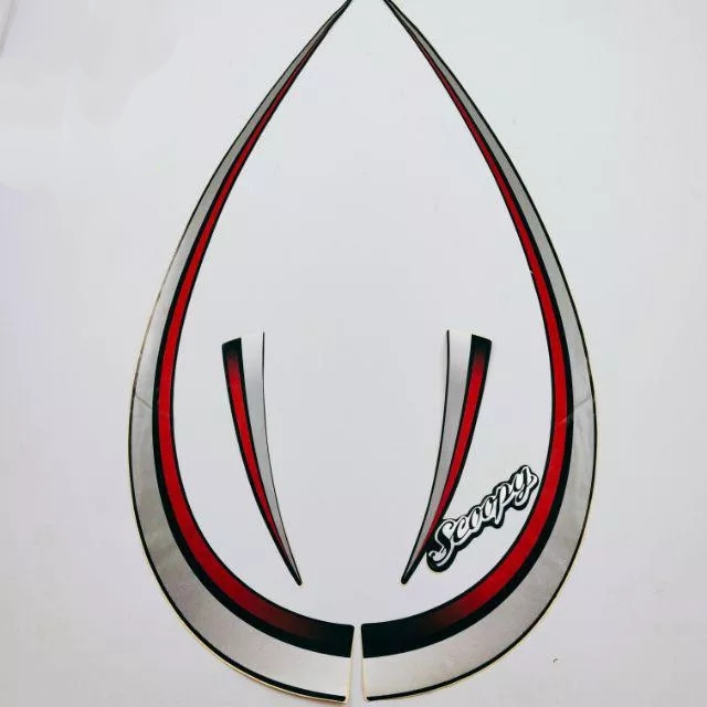 stiker striping honda scoopy karbu 2010 2011 merah lis body standar original