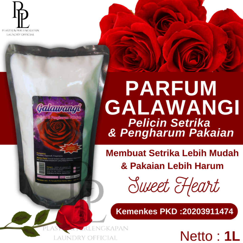 [POUCH] PARFUM LAUNDRY GALAWANGI REFILL/POUCH PEWANGI & PELICIN PAKAIAN LAUNDRY UK 1LITER ALL