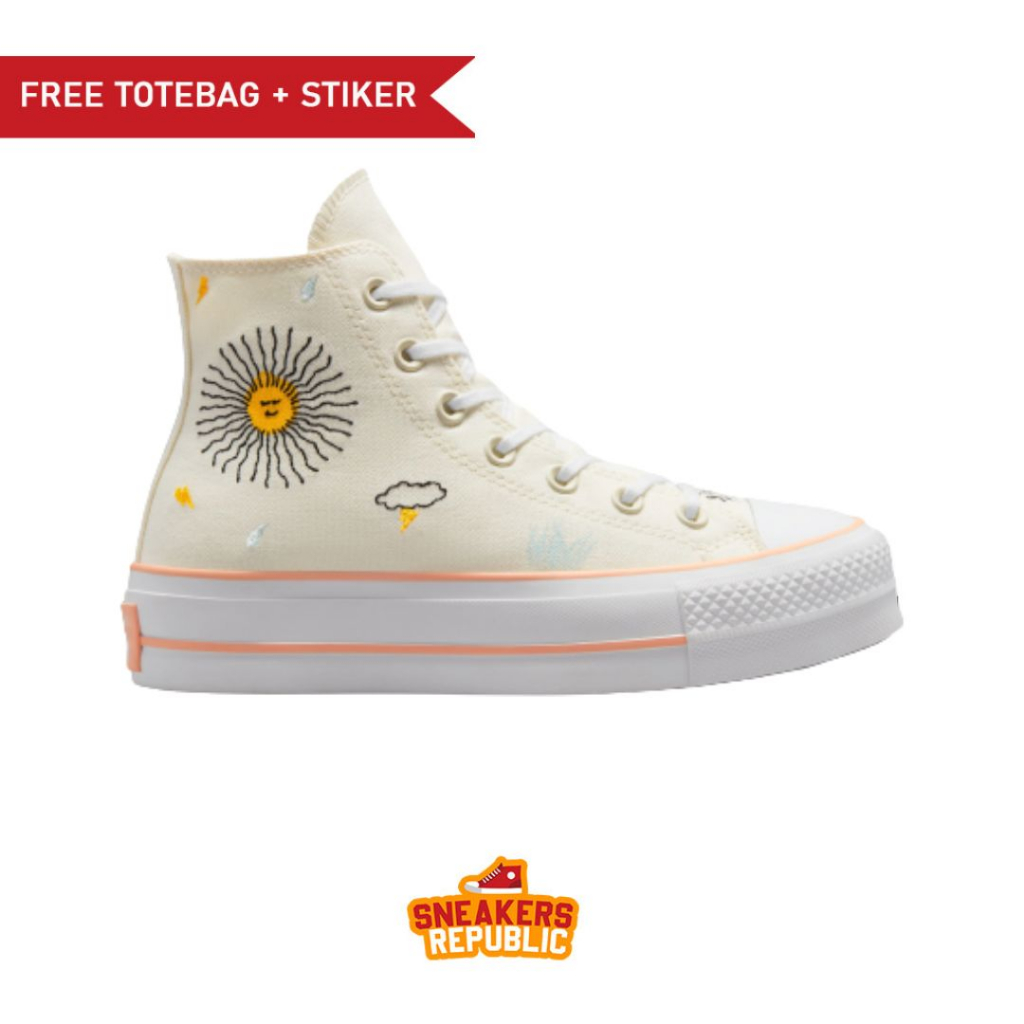 SEPATU CONVERSE CHUCK TAYLOR ALL STAR LIFT PLATFORM FLORAL EMBROIDERY