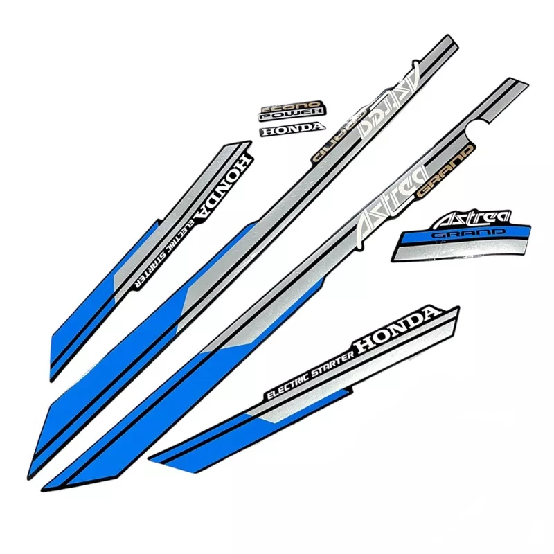 stiker striping honda astrea grand bulus biru lis body original