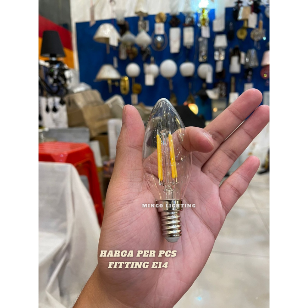 Lampu bohlam led FILAMEN C35 candle lilin E14 E27