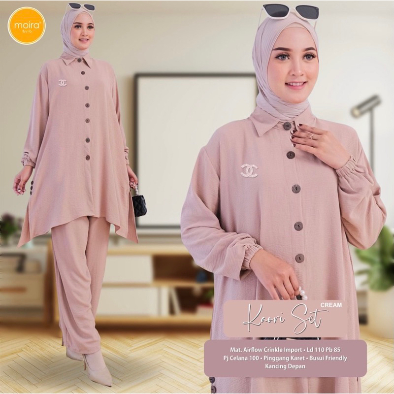 [SIAP KIRIM] KAORI SET DELLA WANITA MUSLIMAH AIRFLOW CRINKLE "BEST SELLER" ORIGINAL MOIRA