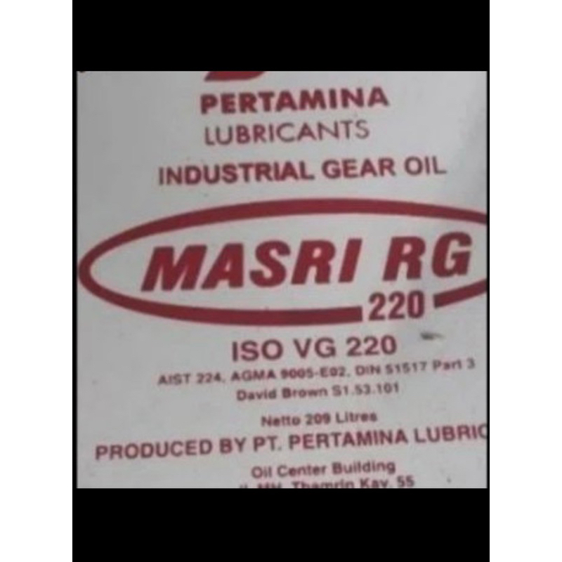 oli pertamina masri rg 220 iso vg 220 isi 209liter