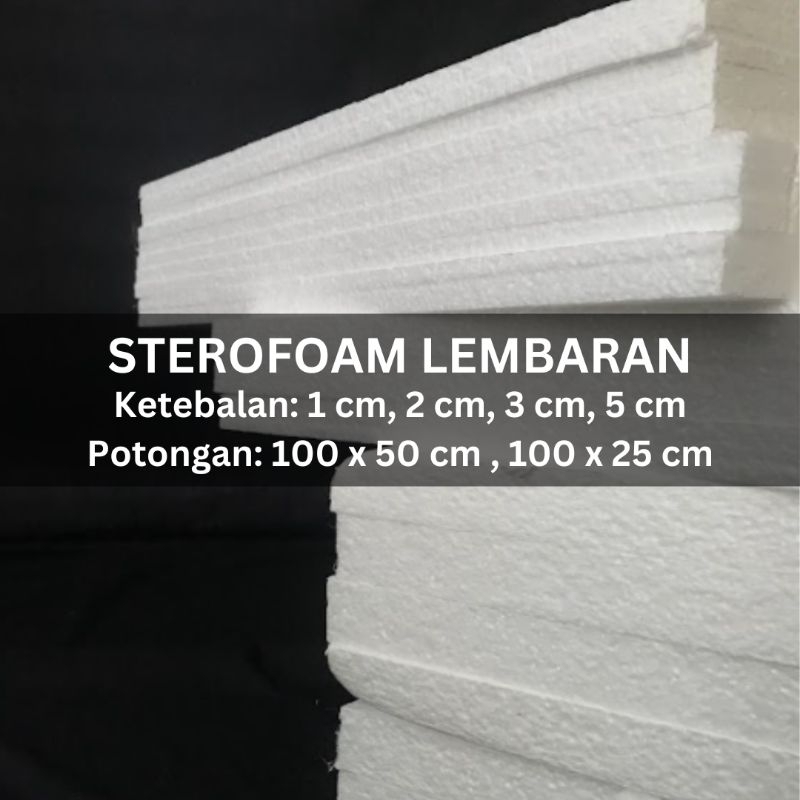 

Sterofoam Lembaran 100x50 cm tebal Styrofoam gabus dekorasi tatakan