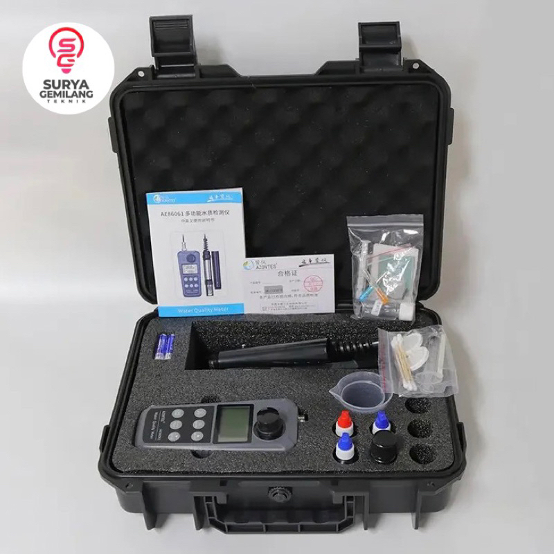 Detektor Multiparameter Kualitas Air DO PH Kolam Ikan Tambak Udang Amonia Nitrogen Alat Pengukur PH 