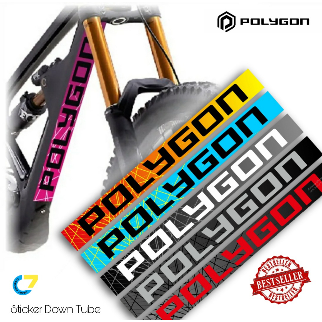 Aksesoris sepeda / Sticker sepeda / Decal downtube Sepeda Polygon / Sticker Frame sepeda / Sticker