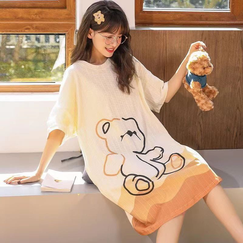 Kf _ Daster kaos premium import / daster kaos adem terbaru / daster santai wanita cantik import