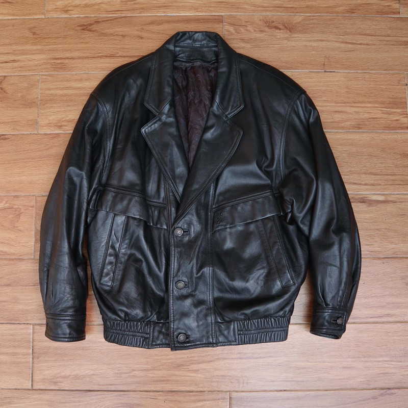 YSL Jaket kulit XL Jumbo bomber outer kulit Pl bekas preloved second
