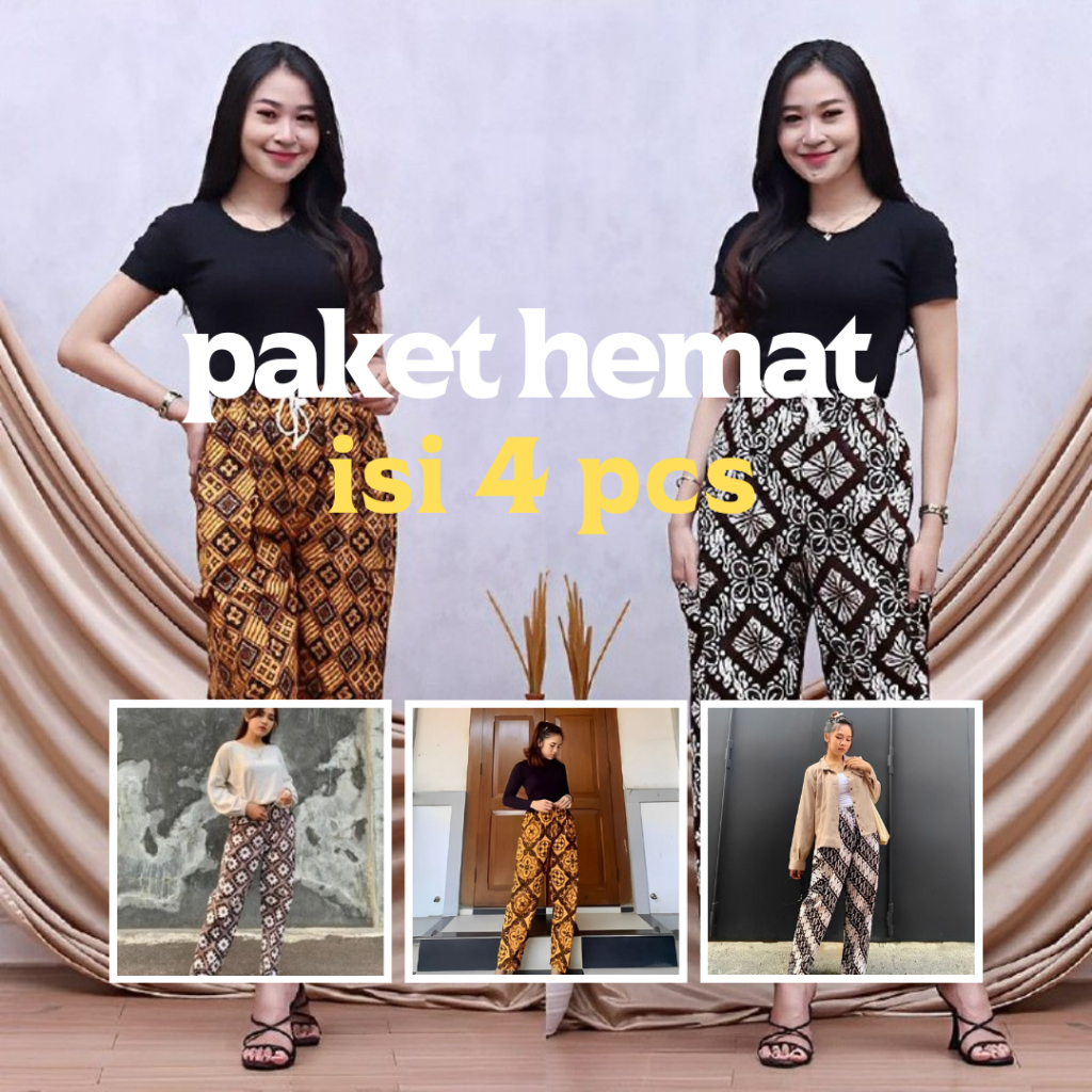 Celana Batik Panjang Wanita Modern Harian Santai