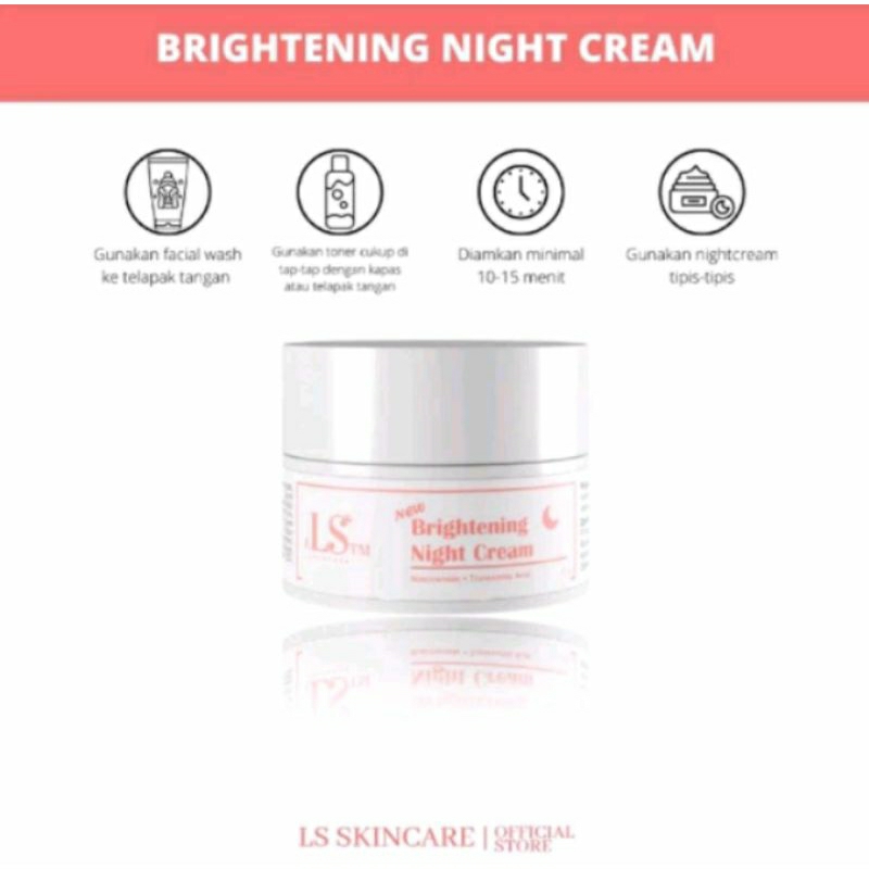 BRIGHTENING NIGHT CREAM ls skincare cream pemutih malam bpom