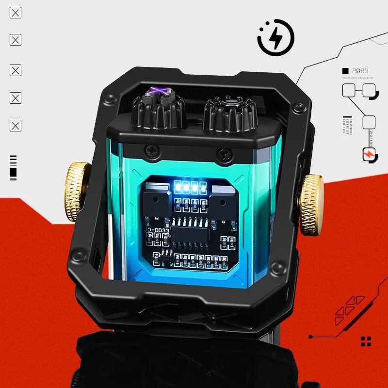 Mechanical Wind Decompression Toys Fidget Spinner Electric Lighter Metal Rechargeable Double Arc Lig