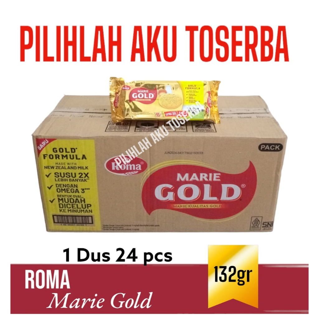 

Roma MARIE GOLD 132 gr Multipack - ( HARGA 1 DUS ISI 24 Pcs )