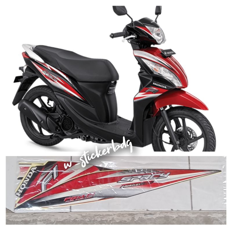 Striping Stiker Lis Bodi Honda Spacy 2014 Merah Hitam