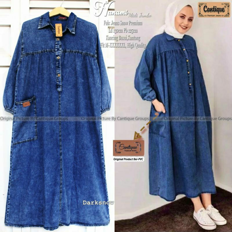 Hanami MIDI jumbo/MIDI dress/dress jeans/dress jumbo/MIDI jumbo bisa COD