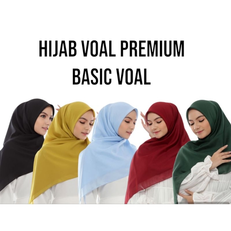 KERUDUNG SEGIEMPAT VOAL PREMIUM || BASIC VOAL || PLAIN SQUARE || HIJAB PLAIN