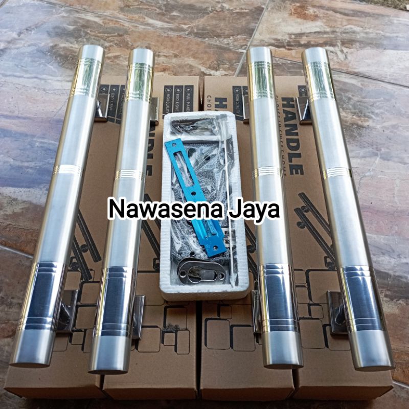 1 set Handle Pintu OVAL  33cm 45cm 60cm 80cm + BODI KUNCI gagang pintu oval tarikan pintu stainless