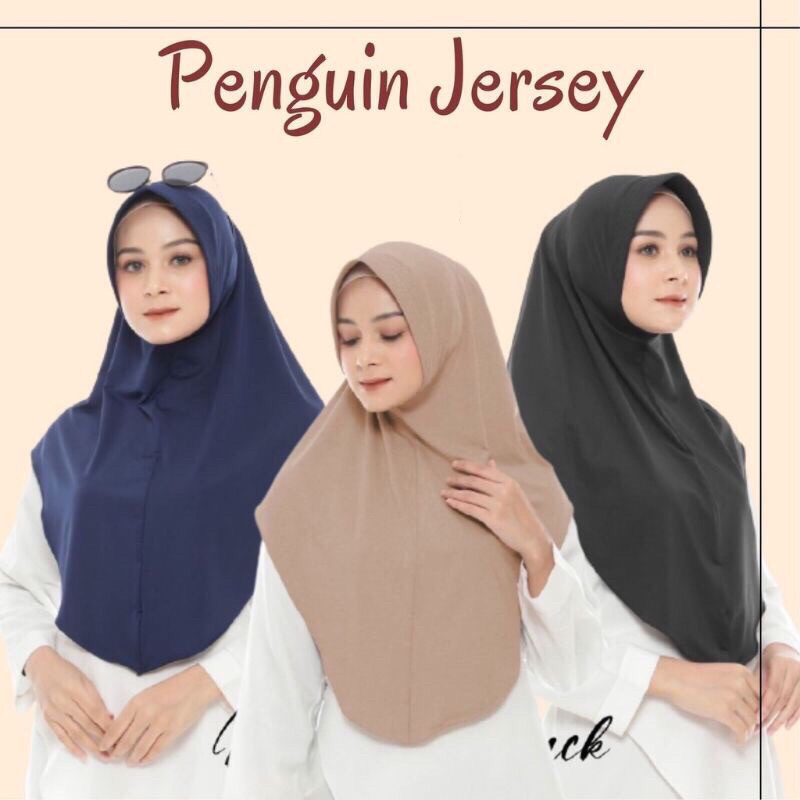 Jilbab Oval Pinguin || Bergo Hamidah (Size L memutup dada)
