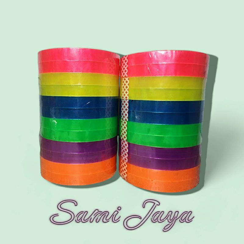 

Selotip Isolasi Stationery Cello Tape Warna Warni Borneo