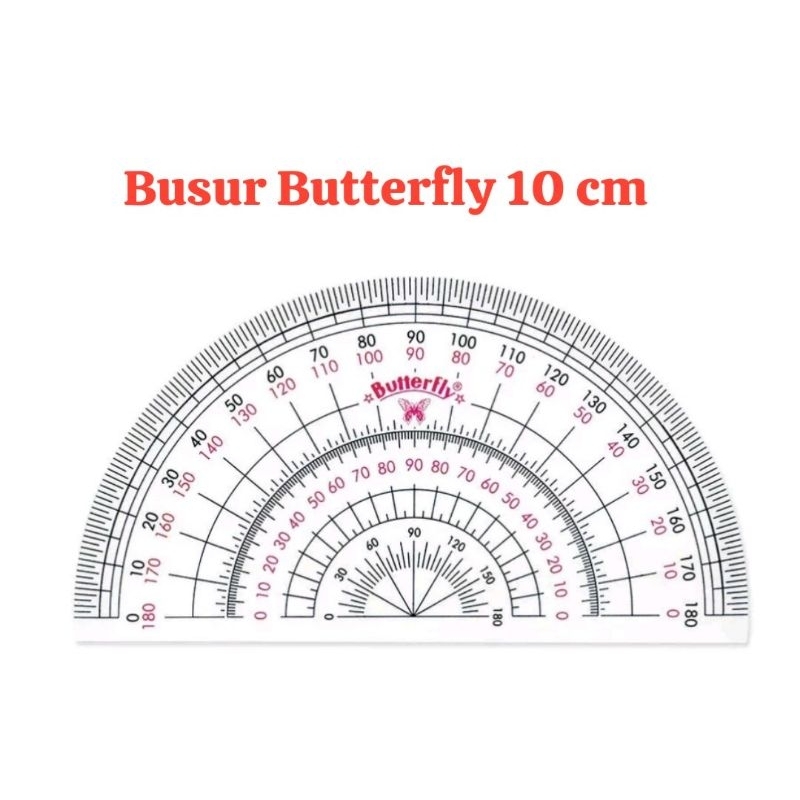 

Penggaris Busur Derajat (10 cm ) / Busur Butterfly / Busur Plastik