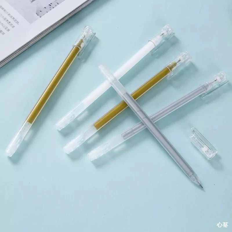 

pulpen tinta metalik samoyed 0.9mm warna putih emas silver || pena gel metalik || flowybeads