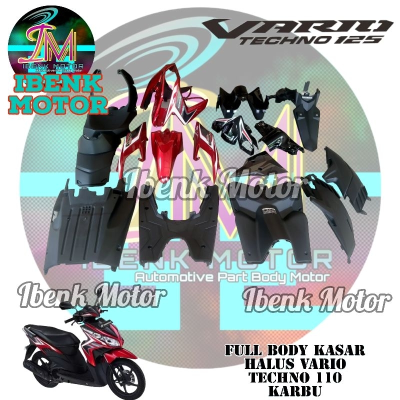 Full Body Kasar Halus Vario Techno Karbu 110 CBS Merah Hitam