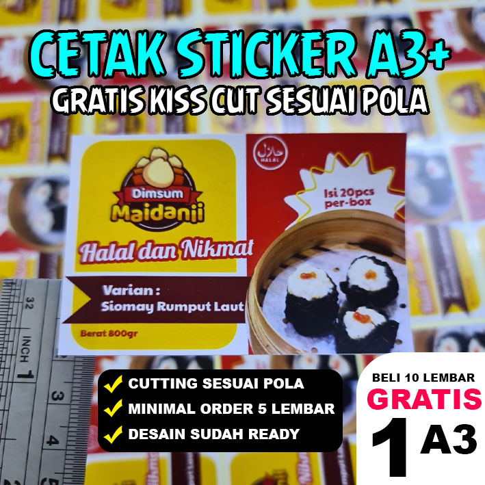 

Cetak Stiker Label kemasan Chromo Cut A3 Murah